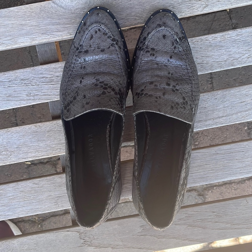 FREDA SALVADOR SNAKESKIN LOAFERS